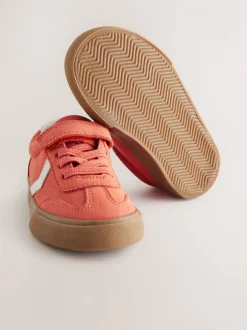 Red Standard Fit (F) Touch Fastening Elastic Lace Trainers