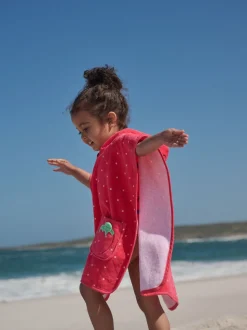 Red Strawberry Towelling Poncho (9mths-10yrs)