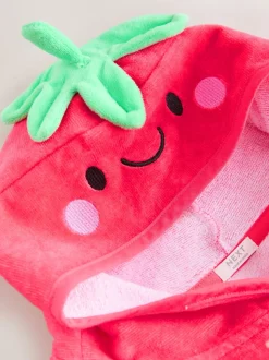 Red Strawberry Towelling Poncho (9mths-10yrs)