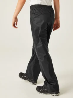 Regatta Black Kids Pack It Waterproof Overtrousers