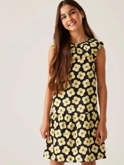 Regatta Black Yellow Girls 100% Cotton Orla Kiely Playsuit