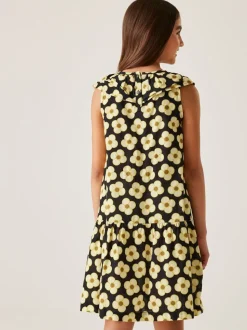 Regatta Black Yellow Girls 100% Cotton Orla Kiely Playsuit