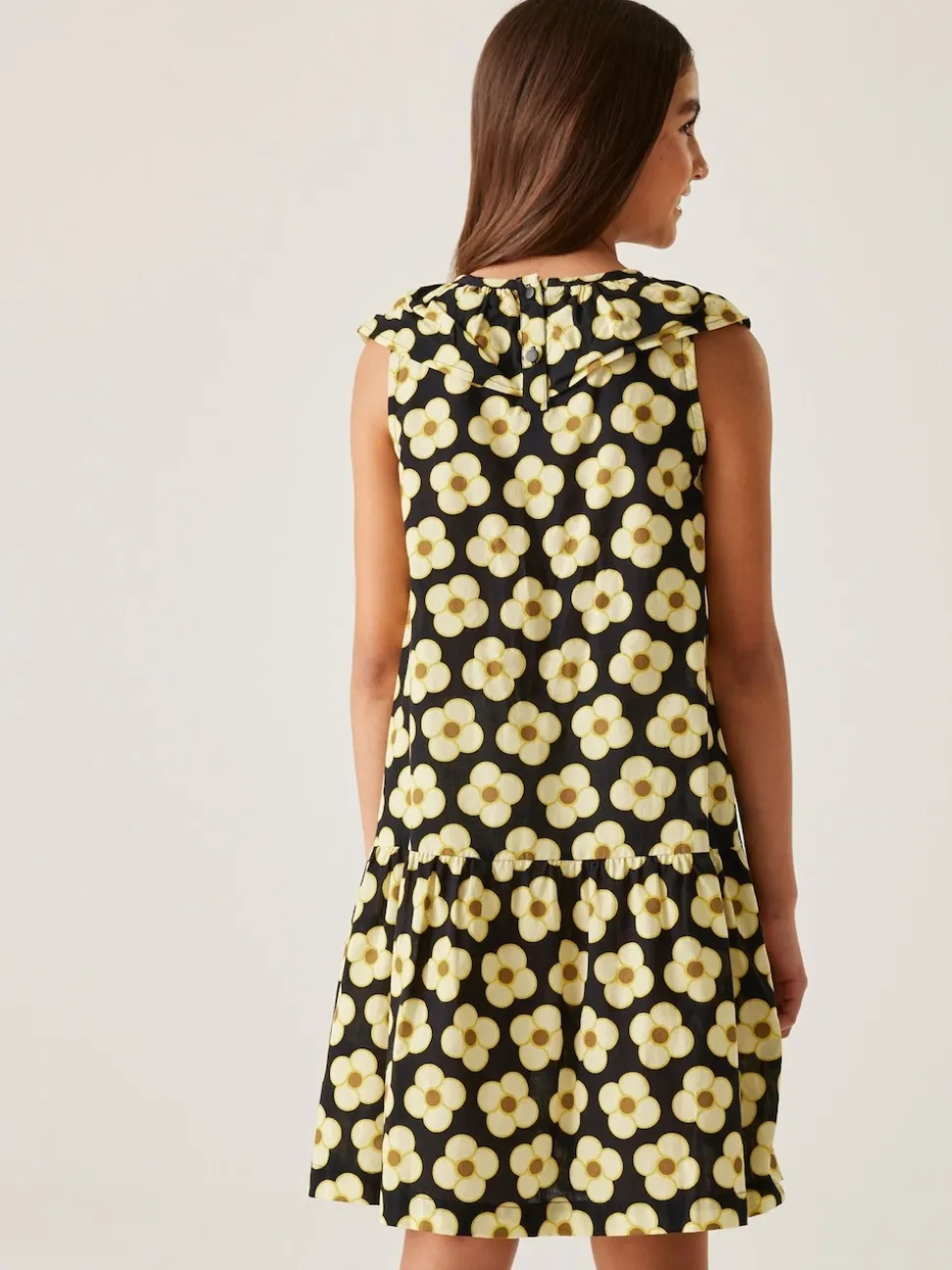 Regatta Black Yellow Girls 100% Cotton Orla Kiely Playsuit