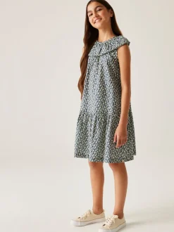 Regatta Blue Girls 100% Cotton Orla Kiely Playsuit