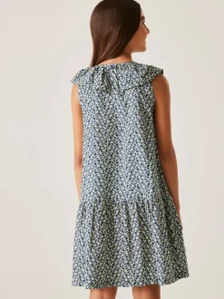 Regatta Blue Girls 100% Cotton Orla Kiely Playsuit