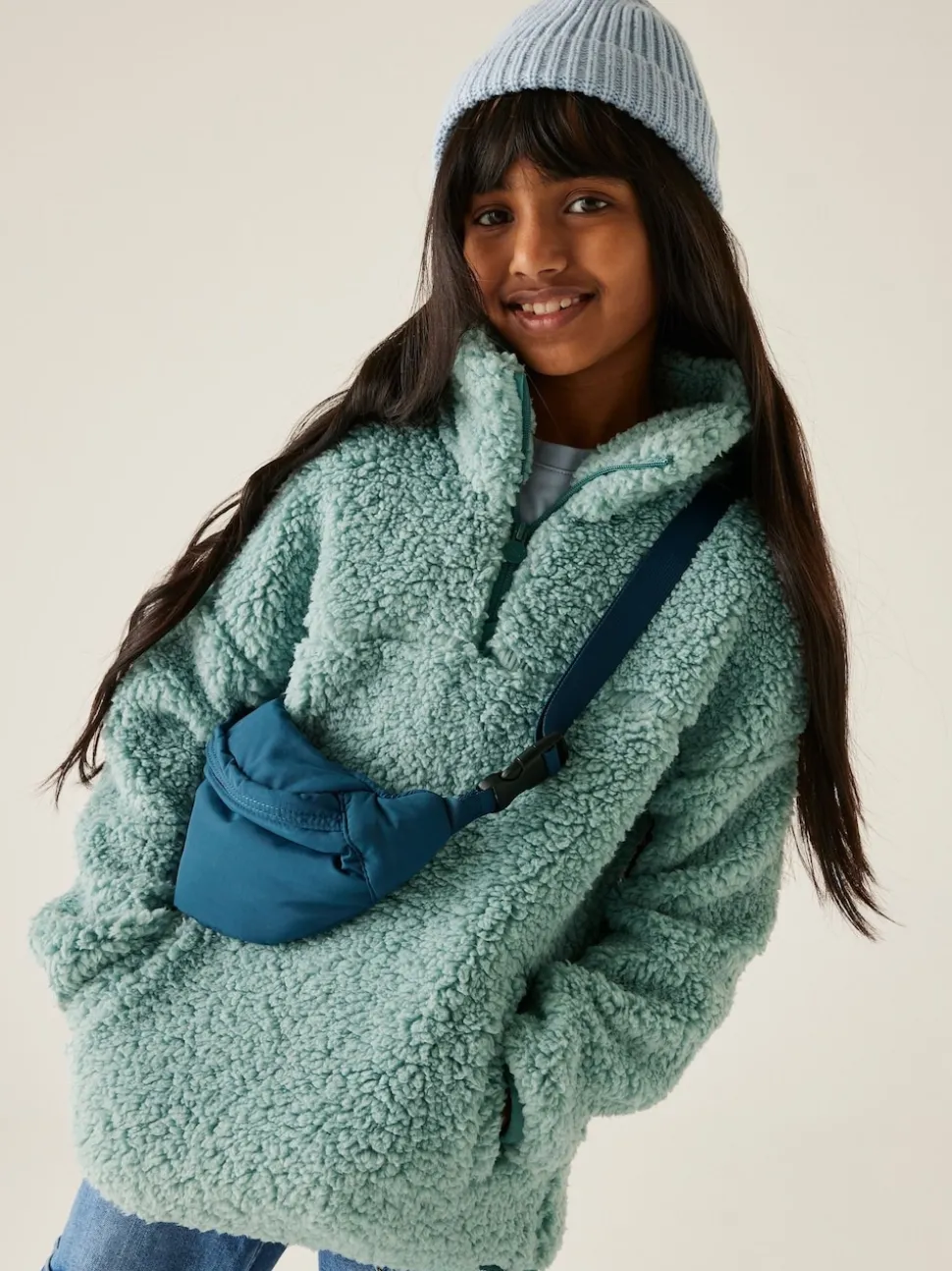 Regatta Green Kaliza Half Zip Fleece Funnel Neck
