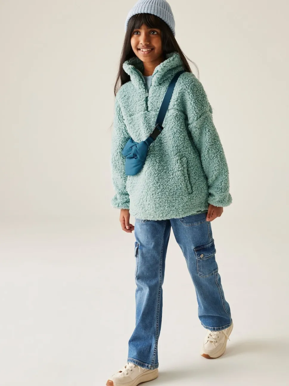 Regatta Green Kaliza Half Zip Fleece Funnel Neck