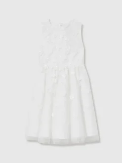 Reiss Ivory Clementine 9-13 yrs Tulle Floral-Embroidered Bridesmaid Dress
