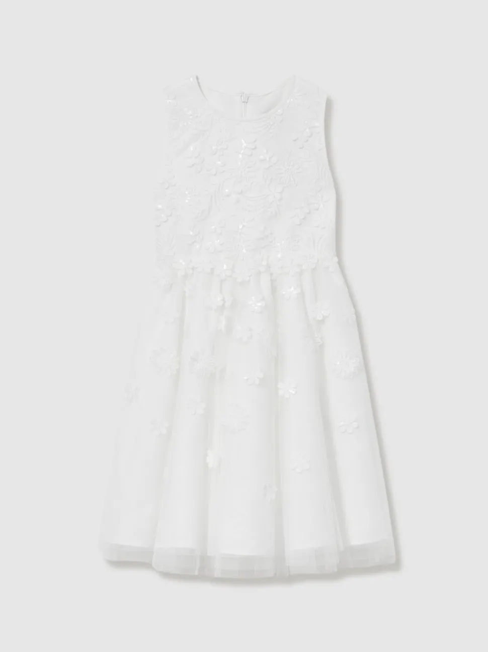 Reiss Ivory Clementine 9-13 yrs Tulle Floral-Embroidered Bridesmaid Dress