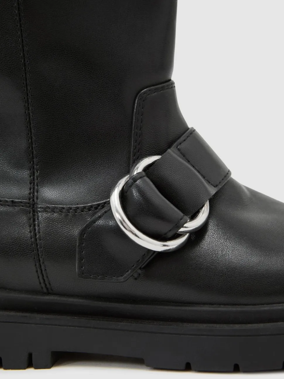 Reiss Black Blake Leather Biker Boots