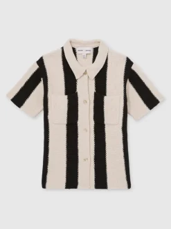 Reiss Black Clive 9-13 yrs Reiss | Les 100 Ciels Stripe Knit Shirt