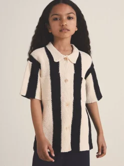 Reiss Black Clive 13-14 yrs Reiss | Les 100 Ciels Stripe Knit Shirt