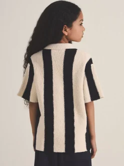 Reiss Black Clive 13-14 yrs Reiss | Les 100 Ciels Stripe Knit Shirt