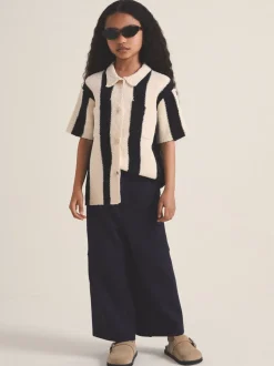 Reiss Black Clive 4-9 yrs Reiss | Les 100 Ciels Stripe Knit Shirt