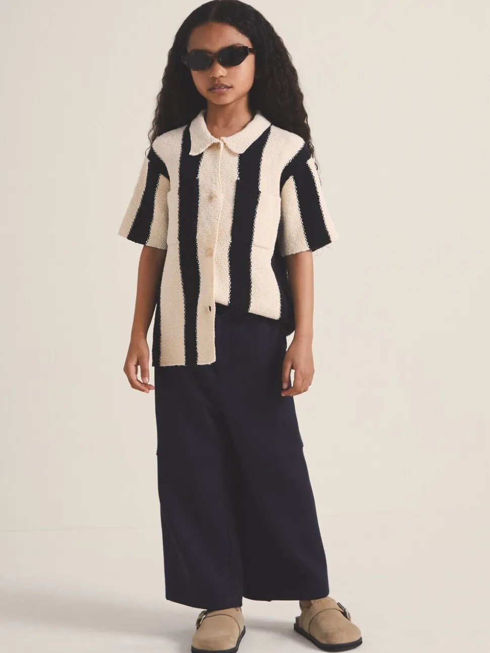 Reiss Black Clive 4-9 yrs Reiss | Les 100 Ciels Stripe Knit Shirt