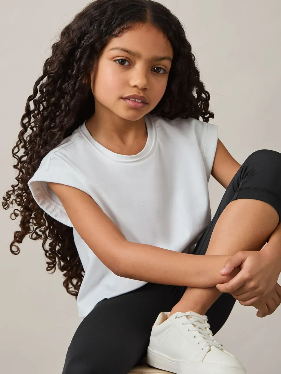 Reiss Black Raye 4-9 yrs Three-Quarter Length Leggings