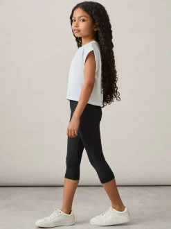 Reiss Black Raye 9-13 yrs Three-Quarter Length Leggings