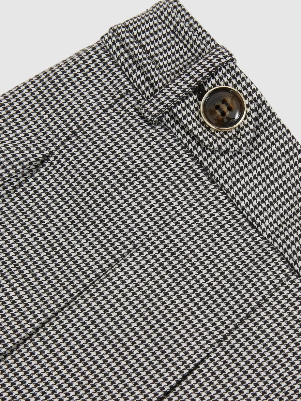 Reiss Black/White Molly 3-9 yrs Houndstooth-Check Pleated Skirt