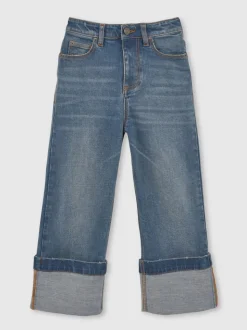 Reiss Blue Belinda 9-13 yrs Straight-Leg Turn-Up Jeans