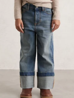 Reiss Blue Belinda 9-13 yrs Straight-Leg Turn-Up Jeans