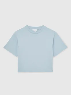 Reiss Blue Bonnie 3-9 yrs Cotton Ribbed-Neck Oversized T-Shirt