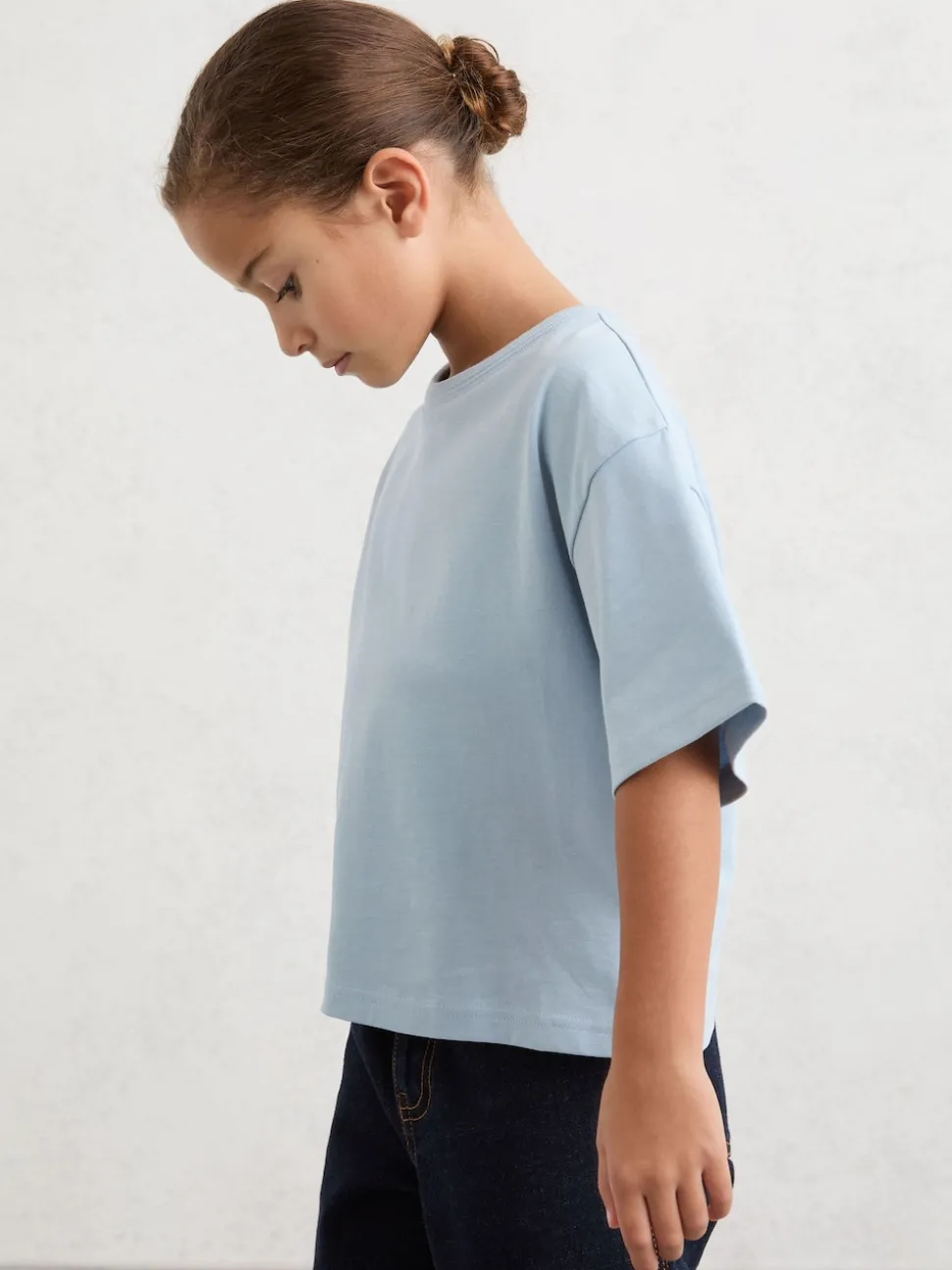 Reiss Blue Bonnie 3-9 yrs Cotton Ribbed-Neck Oversized T-Shirt