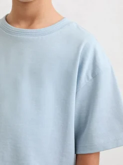 Reiss Blue Bonnie 3-9 yrs Cotton Ribbed-Neck Oversized T-Shirt