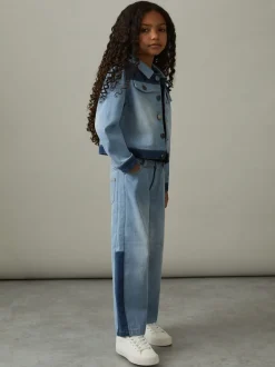 Reiss Blue Briar 4-9 yrs Patchwork Denim Jeans Two-Tone