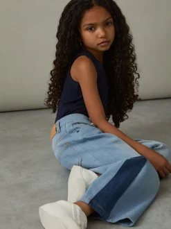 Reiss Blue Briar 4-9 yrs Patchwork Denim Jeans Two-Tone