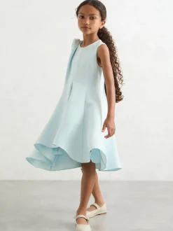 Reiss Blue Florie 9-13 yrs Flower-Detail Fit-And-Flare Dress