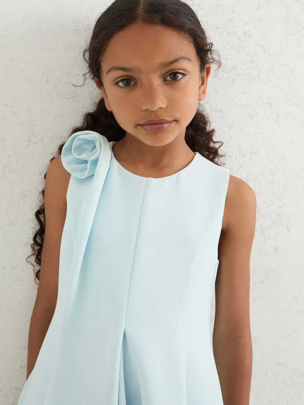 Reiss Blue Florie 9-13 yrs Flower-Detail Fit-And-Flare Dress