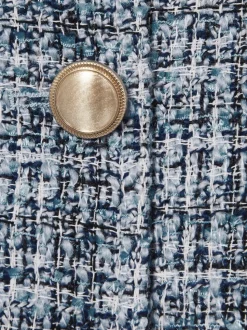 Reiss Blue Magda 9-13 yrs Double-Breasted Bouclé Jacket