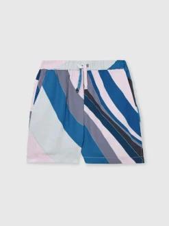 Reiss Blue Print Tommi 9-13 yrs Printed Drawstring-Waist Shorts