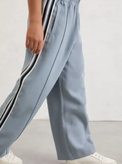 Reiss Blue Robyn 9-13 yrs Cotton Blend Side Stripe Trousers