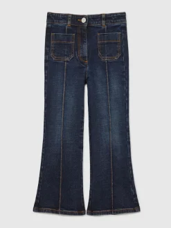 Reiss Blue Sakura 3-9 yrs Patch-Pocket Flared Jeans