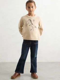 Reiss Blue Sakura 3-9 yrs Patch-Pocket Flared Jeans