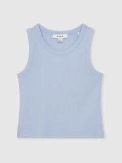Reiss Blue Violet 3-9 yrs Stretch-Cotton Ribbed Vest