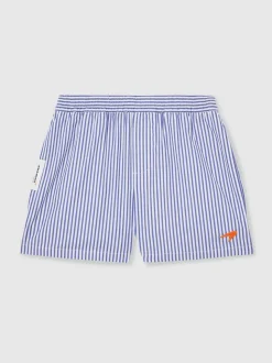 Reiss Blue/White Lella McLaren F1 Team Cotton Stripe Shorts