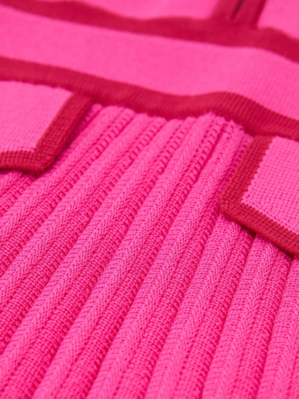Reiss Bright Pink Anne 13-14 yrs Pleated Tipped Knit Dress