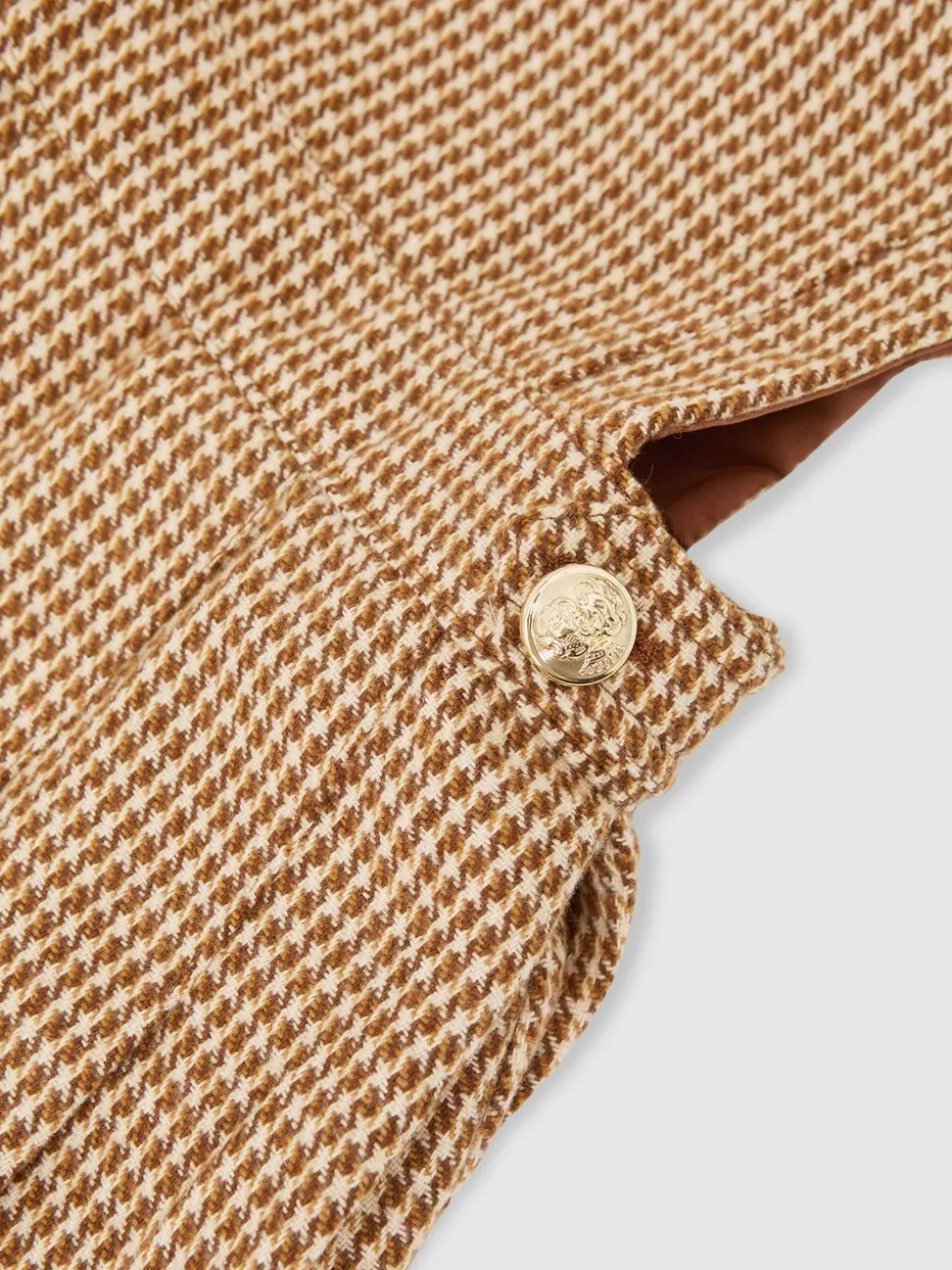 Reiss Brown Briana 9-13 yrs Puppytooth-Check Pinafore Dress