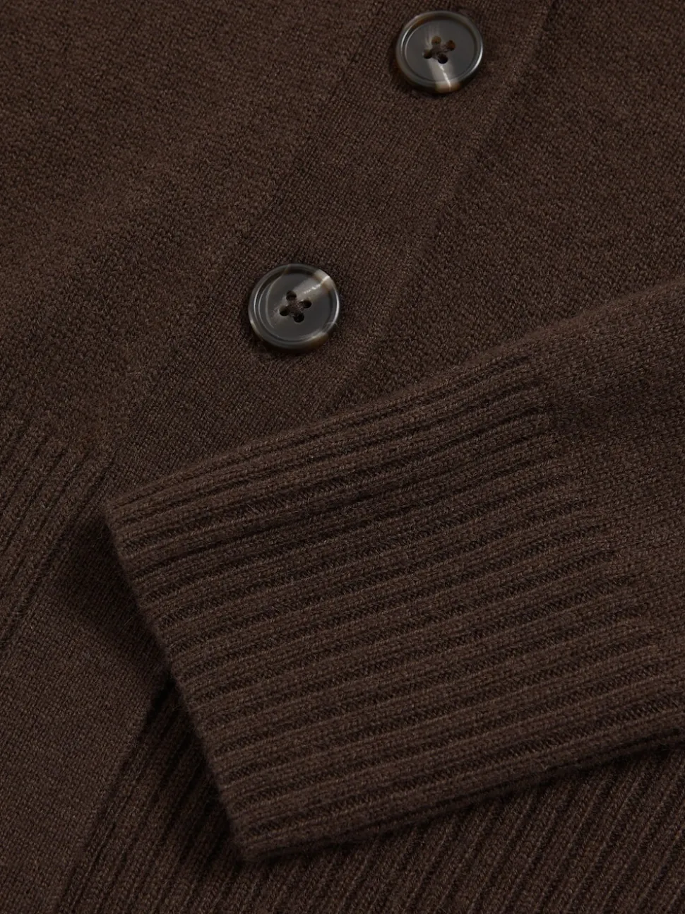 Reiss Brown Tyla 13-14 yrs Wool-Blend Fitted Cardigan With Cashmere
