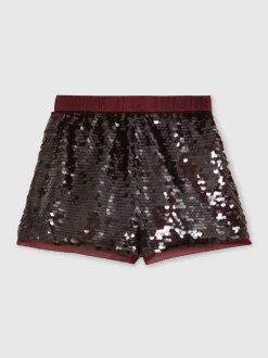 Reiss Burgundy Spence 3-9 yrs Sequin Shorts