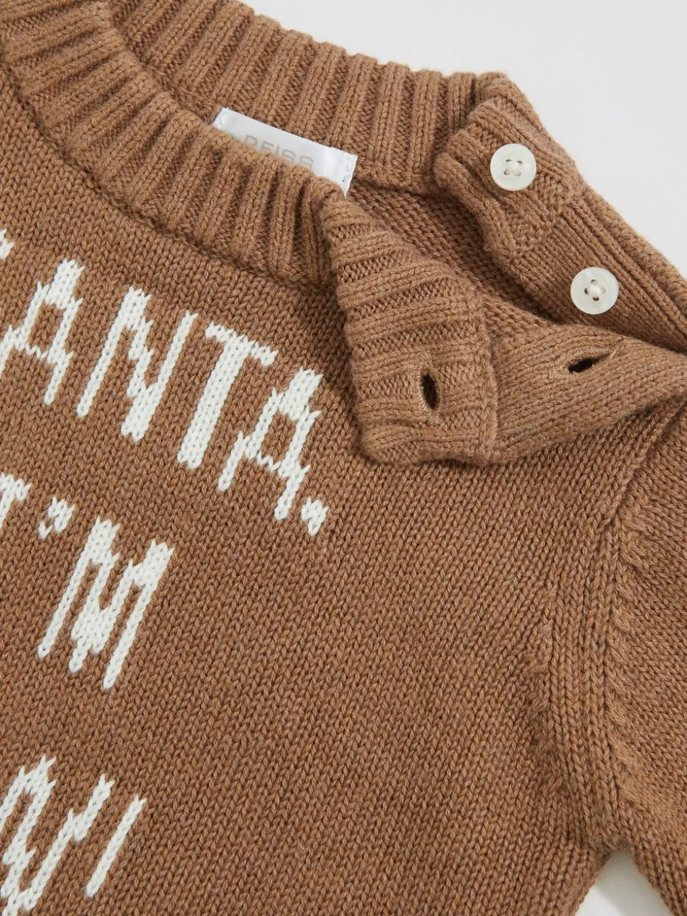 Reiss Camel Eli Cotton-Cashmere Christmas Jumper
