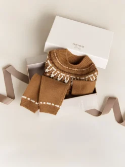 Reiss Camel Farley 100% Cashmere Jumper and Leggings Set