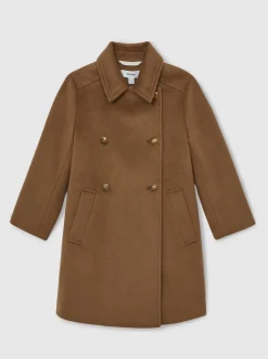 Reiss Camel Mabel 3-9 yrs Wool-Blend Double-Breasted Coat