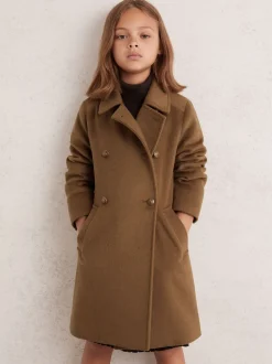 Reiss Camel Mabel 3-9 yrs Wool-Blend Double-Breasted Coat