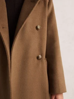 Reiss Camel Mabel 3-9 yrs Wool-Blend Double-Breasted Coat