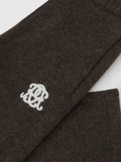 Reiss Chocolate Brown Blake 3-9 yrs Monogram Relaxed Wool-Blend Joggers Unisex Fit