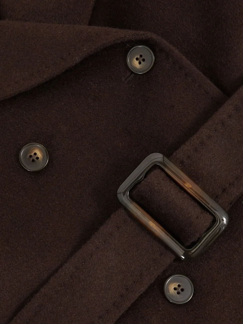 Reiss Chocolate Brown Rene 3-9 yrs Double-Breasted Blindseam Wool-Blend Coat