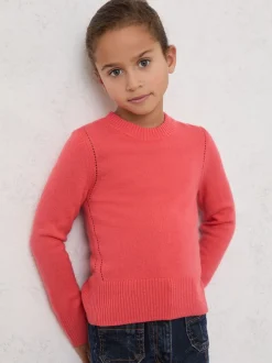 Reiss Coral Anya Wool-Blend Open-Stitch Jumper with Cashmere